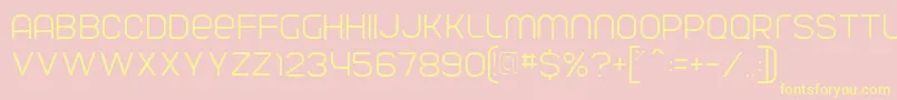 ParvoflavinLight-Schriftart – Gelbe Schriften auf rosa Hintergrund