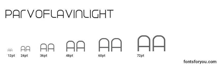 ParvoflavinLight Font Sizes