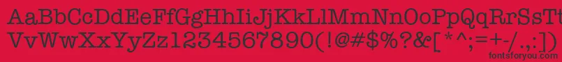 TypewriterRegular Font – Black Fonts on Red Background