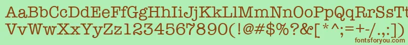 TypewriterRegular Font – Brown Fonts on Green Background