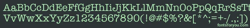 TypewriterRegular-fontti – vihreät fontit mustalla taustalla