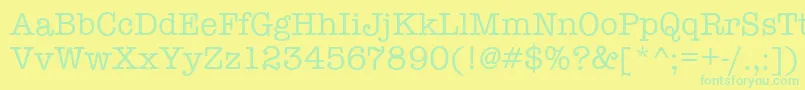 TypewriterRegular Font – Green Fonts on Yellow Background