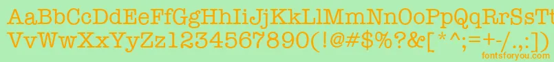 TypewriterRegular Font – Orange Fonts on Green Background