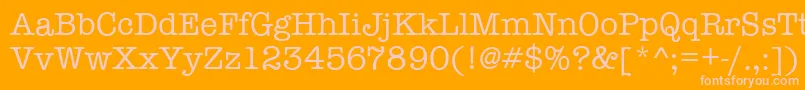 Police TypewriterRegular – polices roses sur fond orange