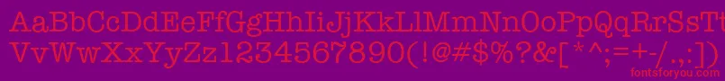 TypewriterRegular Font – Red Fonts on Purple Background