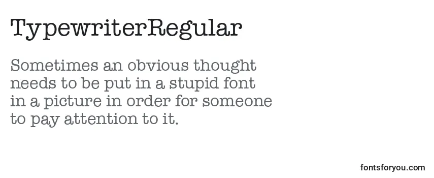 Обзор шрифта TypewriterRegular
