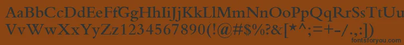 フォントBemboSemiBold – 黒い文字が茶色の背景にあります