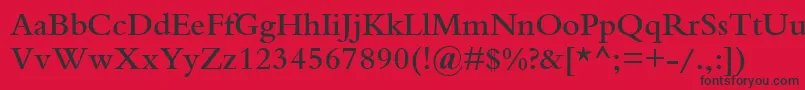 BemboSemiBold Font – Black Fonts on Red Background