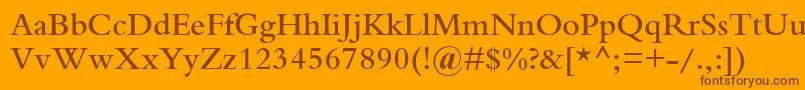 BemboSemiBold Font – Brown Fonts on Orange Background