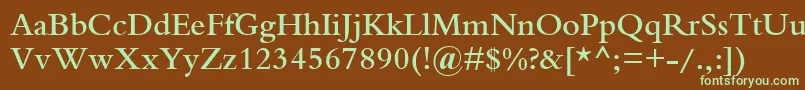 BemboSemiBold Font – Green Fonts on Brown Background