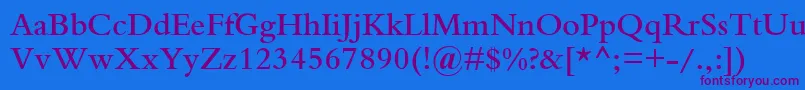 Шрифт BemboSemiBold – фиолетовые шрифты на синем фоне