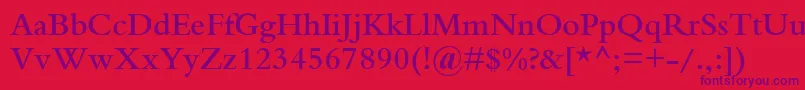 BemboSemiBold-fontti – violetit fontit punaisella taustalla