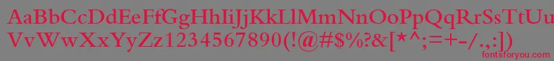 BemboSemiBold Font – Red Fonts on Gray Background