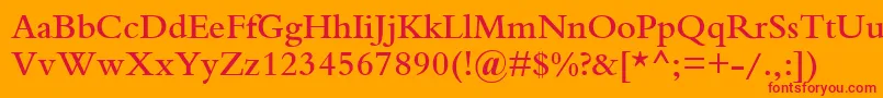 BemboSemiBold Font – Red Fonts on Orange Background