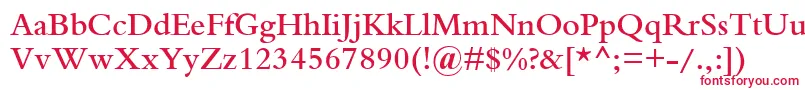 フォントBemboSemiBold – 白い背景に赤い文字