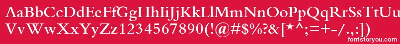 Шрифт BemboSemiBold – белые шрифты на красном фоне