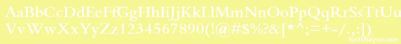 フォントBemboSemiBold – 黄色い背景に白い文字