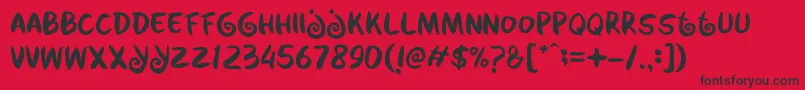 フォントKabayan – 赤い背景に黒い文字