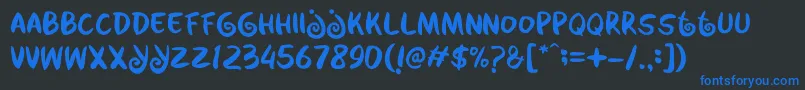 Kabayan Font – Blue Fonts on Black Background