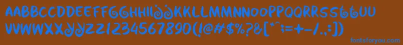 Kabayan Font – Blue Fonts on Brown Background