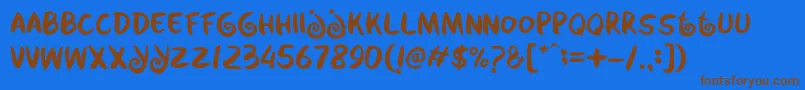 Kabayan Font – Brown Fonts on Blue Background