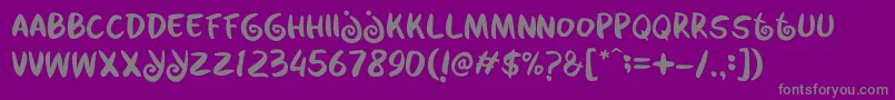 Kabayan-Schriftart – Graue Schriften auf violettem Hintergrund