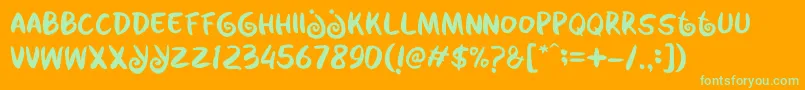 Kabayan-Schriftart – Grüne Schriften auf orangefarbenem Hintergrund