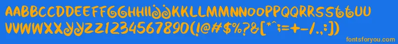Kabayan Font – Orange Fonts on Blue Background
