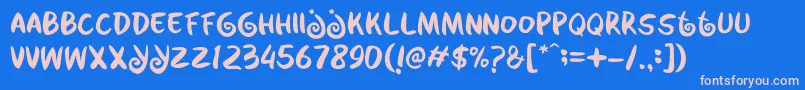 Kabayan Font – Pink Fonts on Blue Background