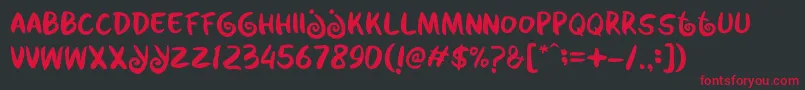 Kabayan Font – Red Fonts on Black Background
