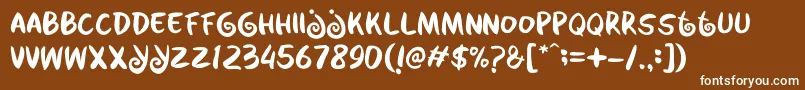 フォントKabayan – 茶色の背景に白い文字