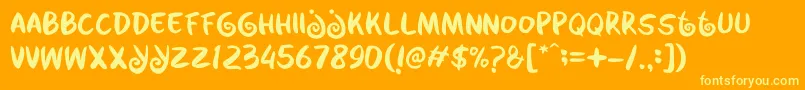 Kabayan Font – Yellow Fonts on Orange Background
