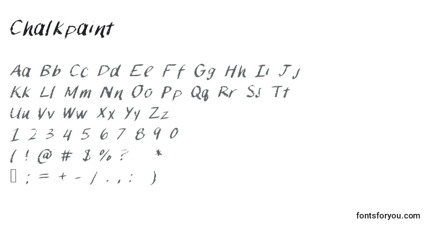 Schriftart Chalkpaint – Alphabet, Zahlen, spezielle Symbole