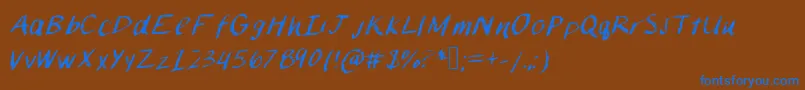Chalkpaint Font – Blue Fonts on Brown Background