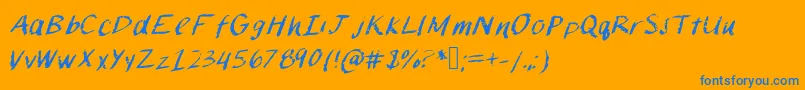 Chalkpaint Font – Blue Fonts on Orange Background