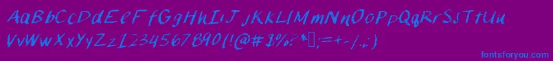 Police Chalkpaint – polices bleues sur fond violet