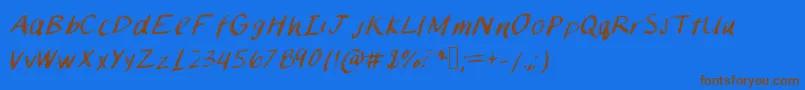 Chalkpaint Font – Brown Fonts on Blue Background