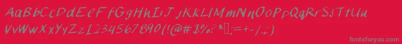 Chalkpaint Font – Gray Fonts on Red Background
