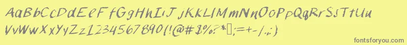 Chalkpaint Font – Gray Fonts on Yellow Background