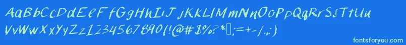 Chalkpaint Font – Green Fonts on Blue Background