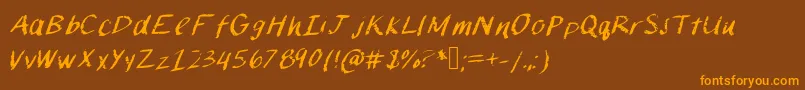 Chalkpaint Font – Orange Fonts on Brown Background