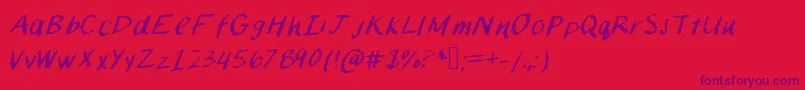 フォントChalkpaint – 赤い背景に紫のフォント