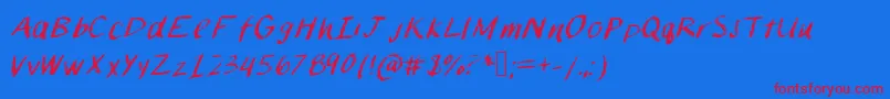 Chalkpaint Font – Red Fonts on Blue Background