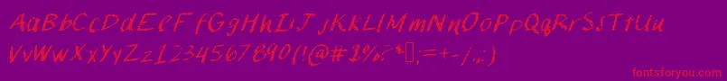 フォントChalkpaint – 紫の背景に赤い文字