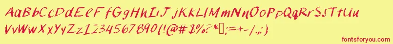 Chalkpaint Font – Red Fonts on Yellow Background