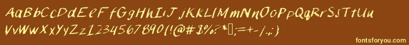 Chalkpaint Font – Yellow Fonts on Brown Background