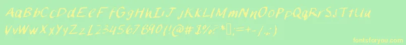 フォントChalkpaint – 黄色の文字が緑の背景にあります