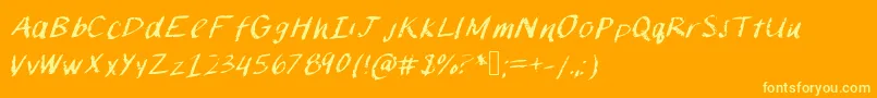 Chalkpaint Font – Yellow Fonts on Orange Background