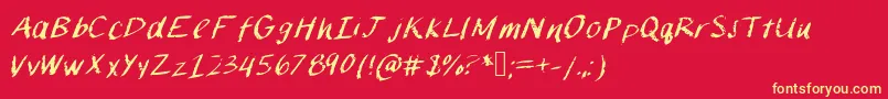 Chalkpaint Font – Yellow Fonts on Red Background
