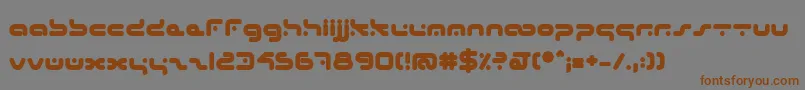 フォントHybridB – 茶色の文字が灰色の背景にあります。